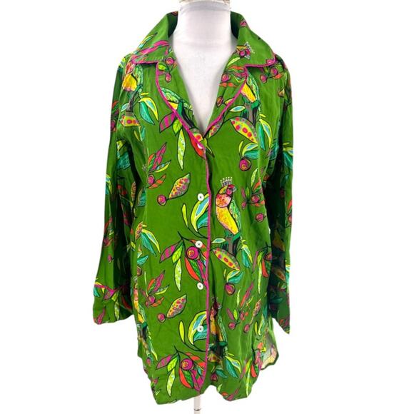 Jaye’s Studio + Robin & Betty bird print pajama nightshirts M - Picture 1 of 7